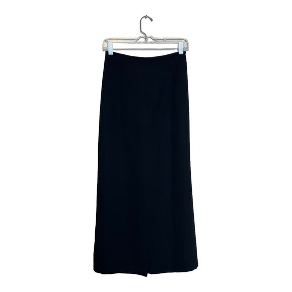 Zara Basic black crepe palazzo front overlap flap pants size small - Picture 6 of 13